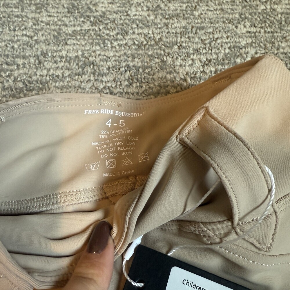 Free Ride Equestrian NEW Children's Lux Breeches In Beige Size 4-5 Kids Horse - Picture 7 of 8